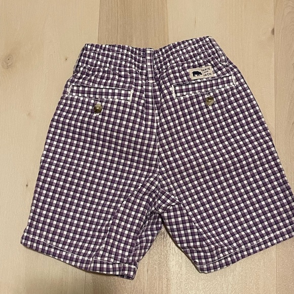 Janie and Jack Toddler Boys Matching Shorts and Hat, Purple Plaid, 12-18 months - Picture 3 of 3